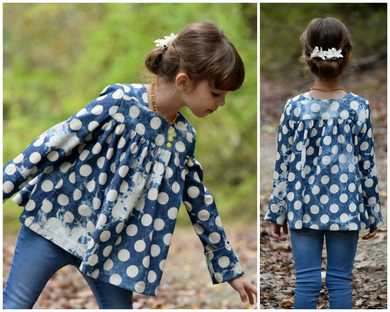 Virginia girls long sleeved blouse, pdf sewing pattern, back to school, autumn sewing, frocks & frolics