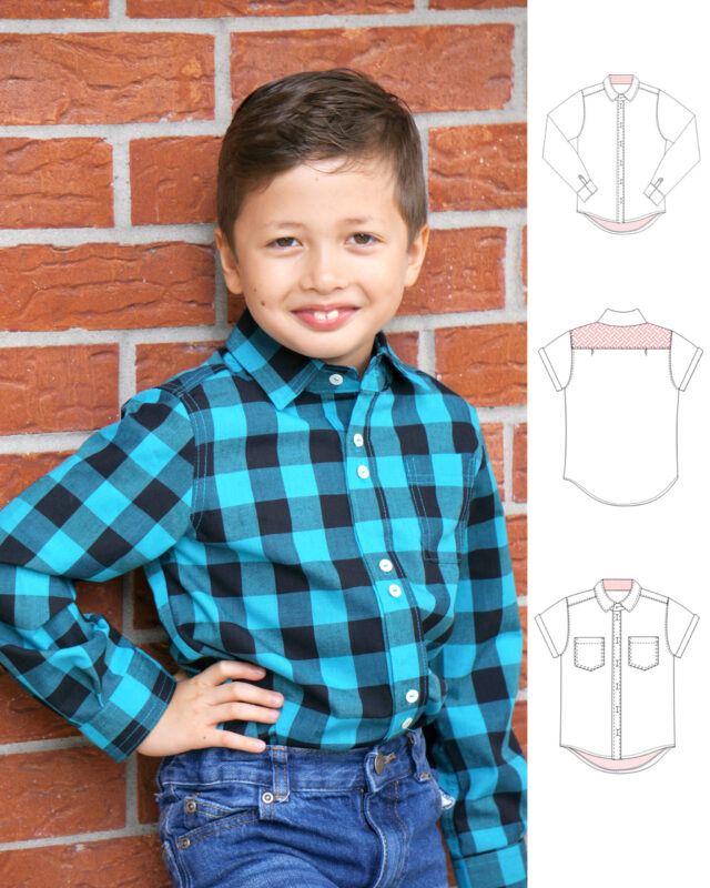 Boys Cool Shirt pdf | sewing pattern | Frocks and Frolics