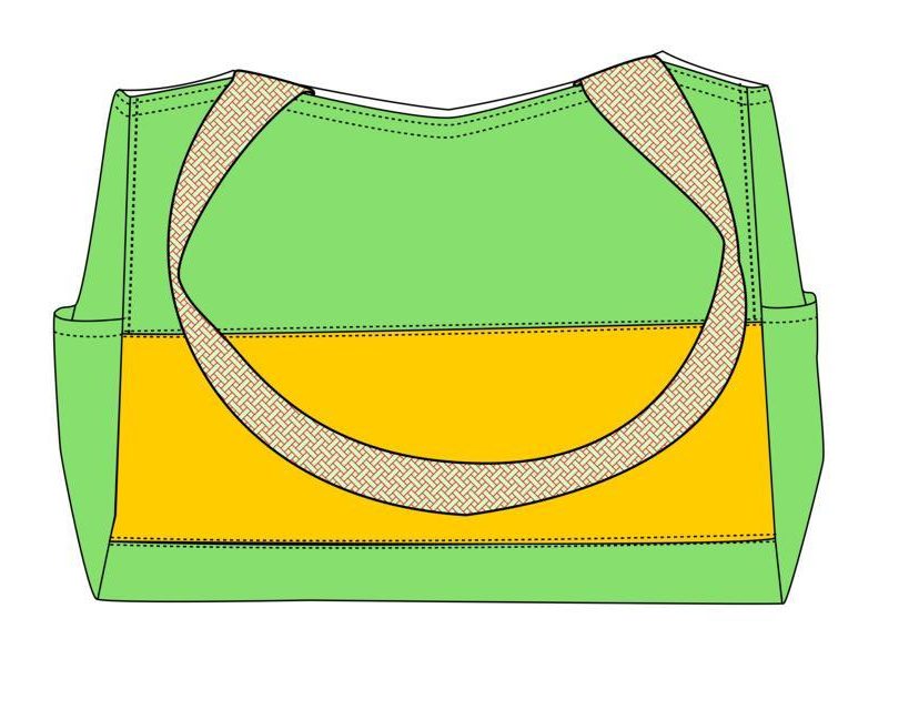 London tote bag, sewing pattern, frocks and frolics, colour blocking