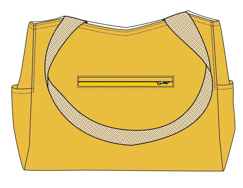 London tote bag, sewing pattern, frocks and frolics, bag with welt pocket and zip