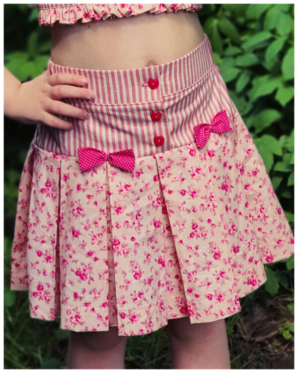 pleated skirt Frances, vintage, pdf sewing pattern with button closure, vintage pattern bundle