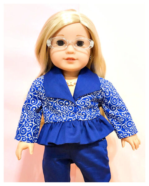 18 inch doll clothes, American girl doll clothes, Tilly crop top, Frocks and Frolics, learn to sew, doll blouse, pixie faire, sew, sewing, sewing pattern, sewing for dolls