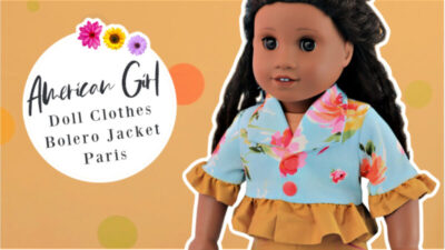 doll jacket bolero paris, frock, frolics, frocks and frolics, sewing, American girl doll