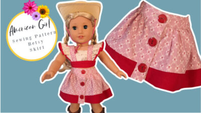 Betsy button down skirt, American Girl Doll Sewing Pattern, Frocks & Frolics