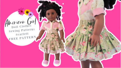 Scarlett, Doll Skirt, 18 inch doll clothes, free sewing pattern, free, sewing course, frocks and frolics, frocks, frolics, frock, google, pixie faire