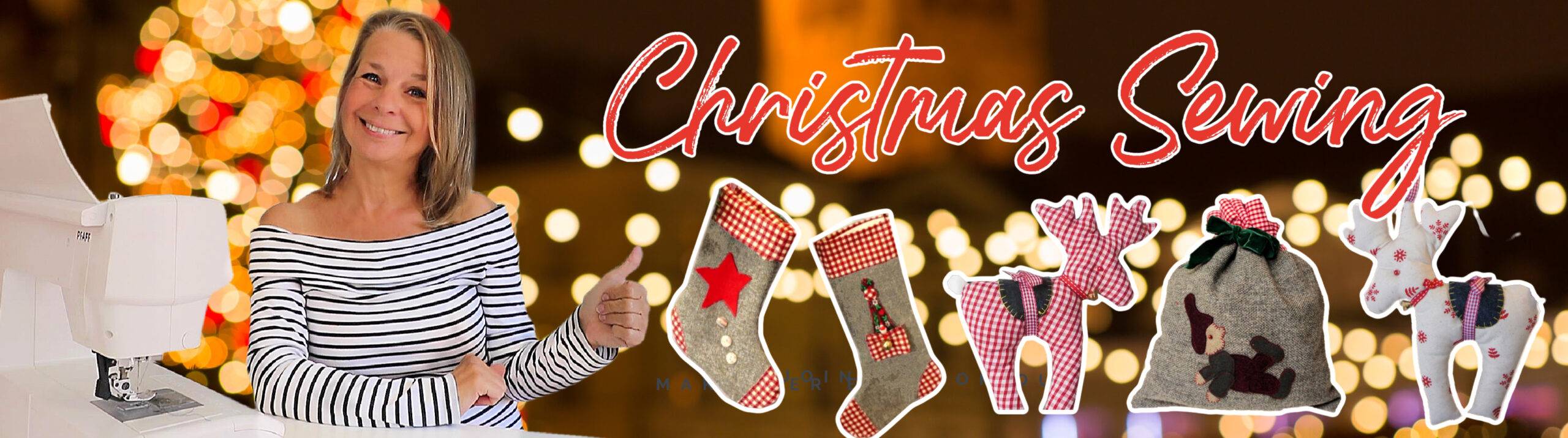 Christmas Banner, frocks and frolics, sewing, stocking, diy,