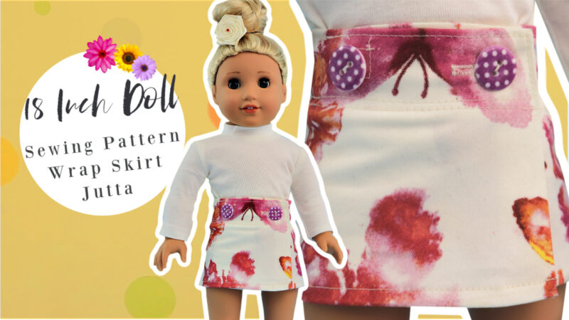 Jutta Skirt, wrap skirt, sewing pattern, sewing for dolls, doll pattern, skirt, frocks and frolics, sewing tutorial